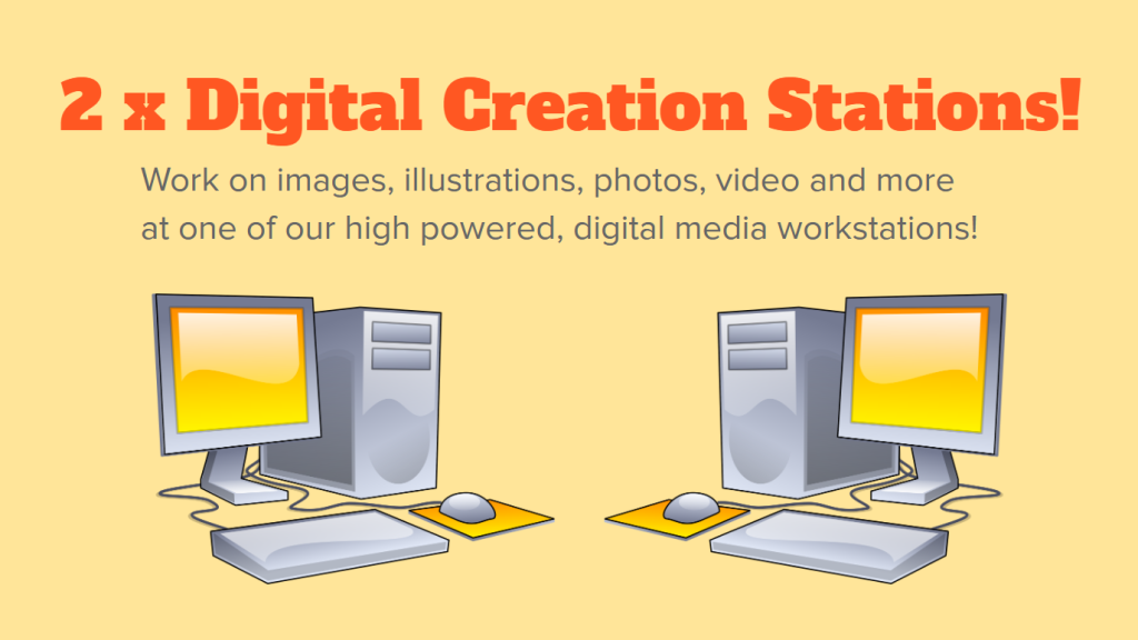 2 digital creative computer workstations for image editing