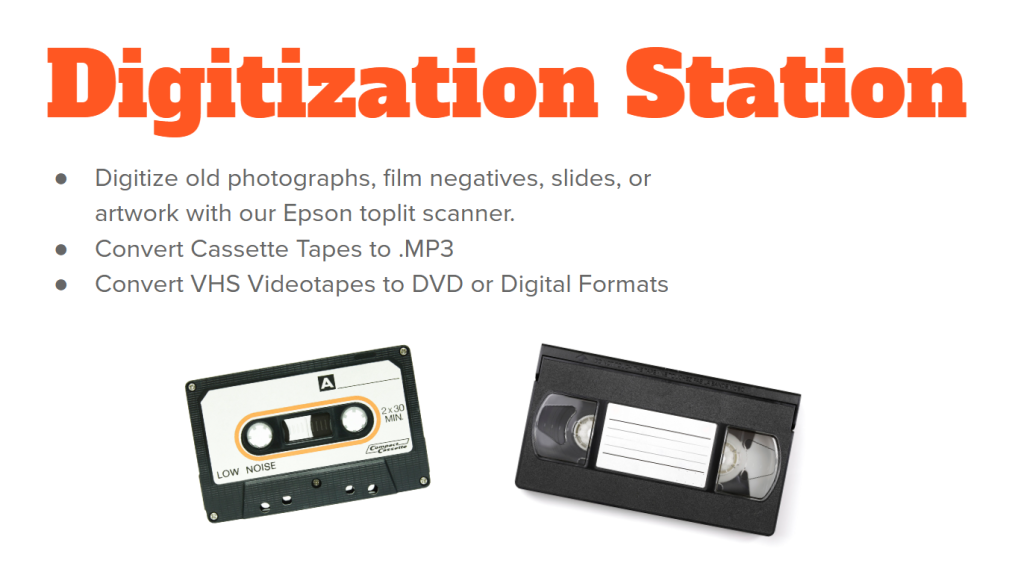 Digitize cassette tapes, VHS tapes and more